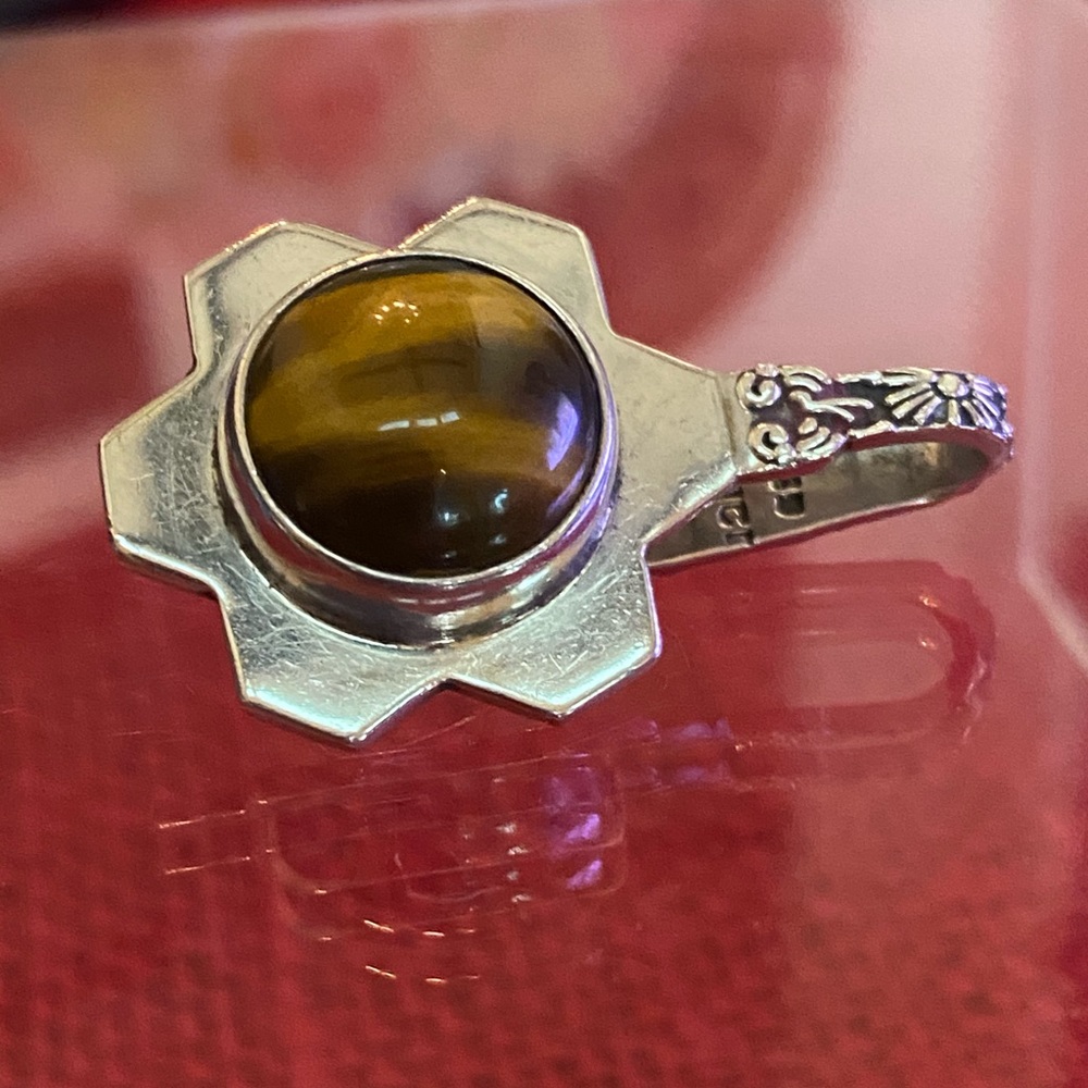 Silver 925 Tiger Eye Money Clip Handcrafted Rare